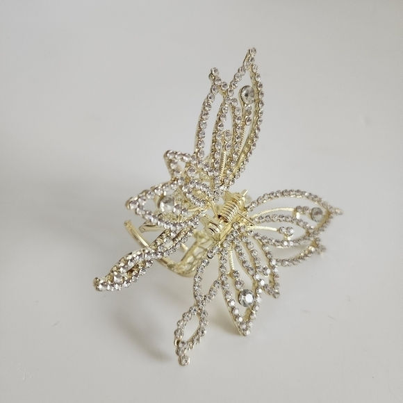 NEW Rhinestone Embellished Butterfly Hair Clip Claw - Picture 6 of 8